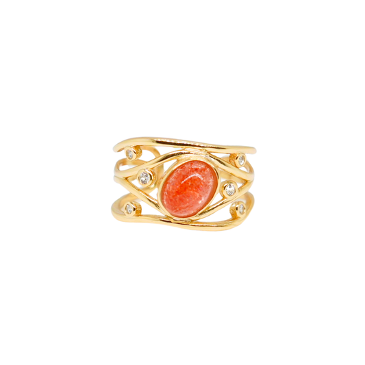 Radiant Sunstone Ring