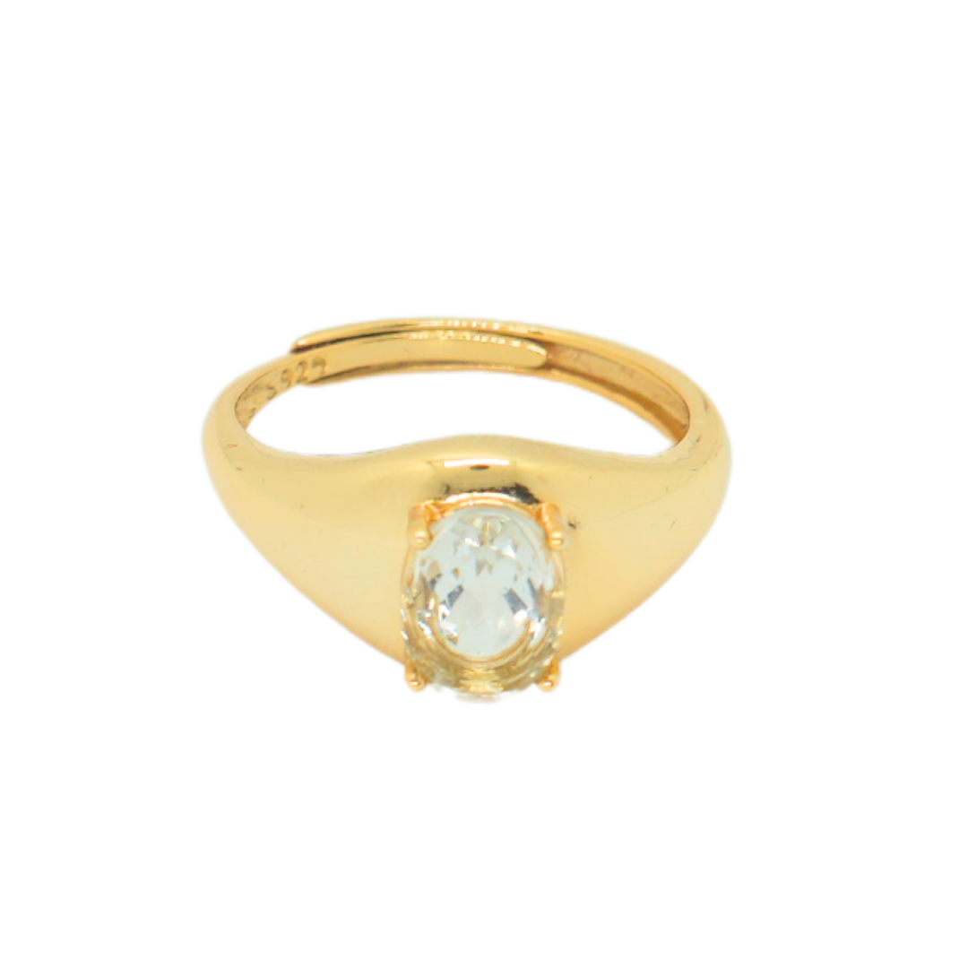 Lustrous Prasiolite Ring