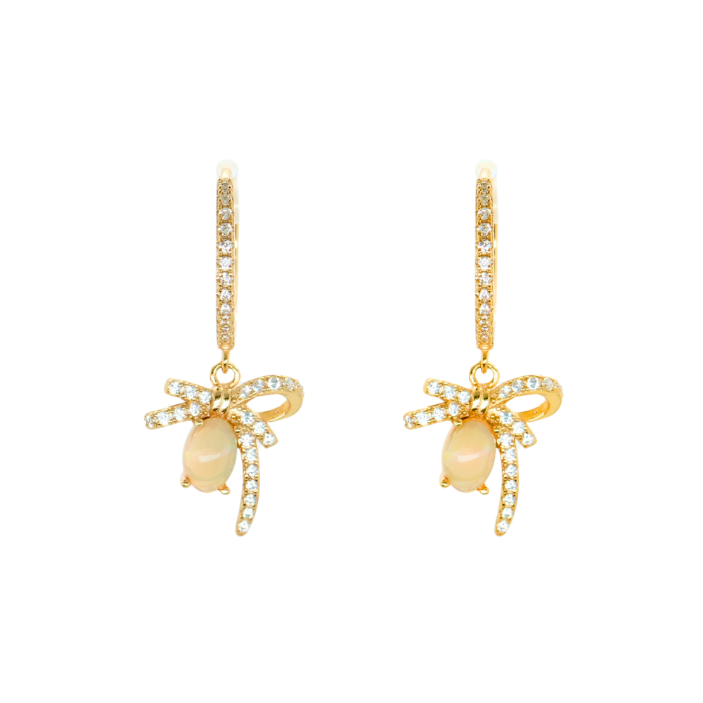 Ribbon Opal Earrings