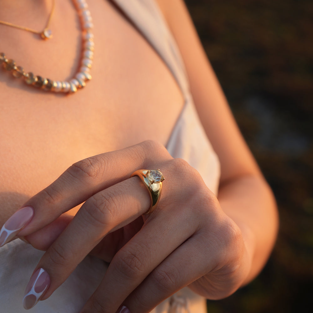 Lustrous Prasiolite Ring
