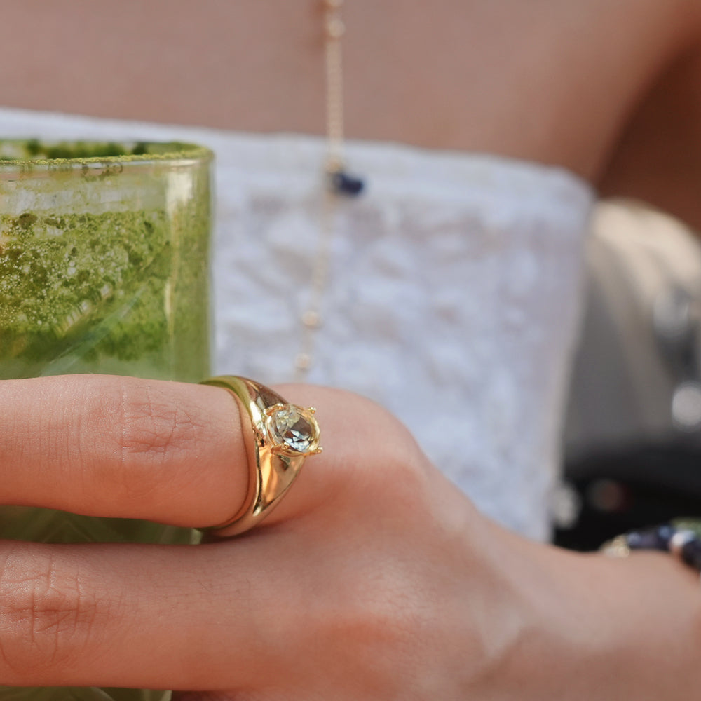Lustrous Prasiolite Ring