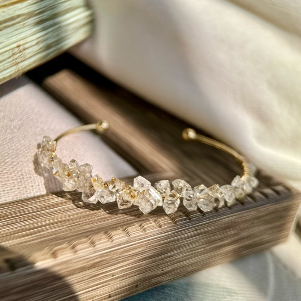 Herkimer Diamond Quartz Bangle