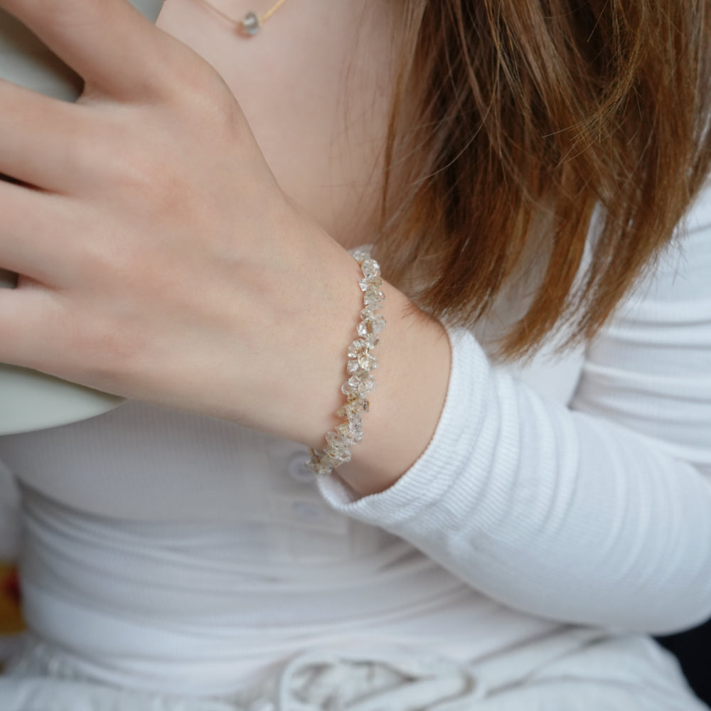 Herkimer Diamond Quartz Bangle