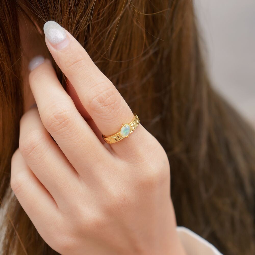 Iridescent Opal Ring