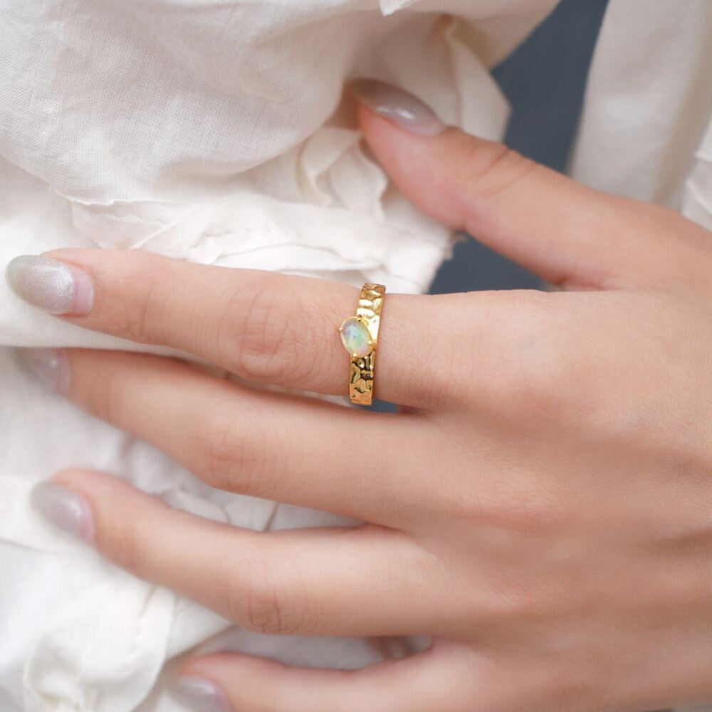 Iridescent Opal Ring