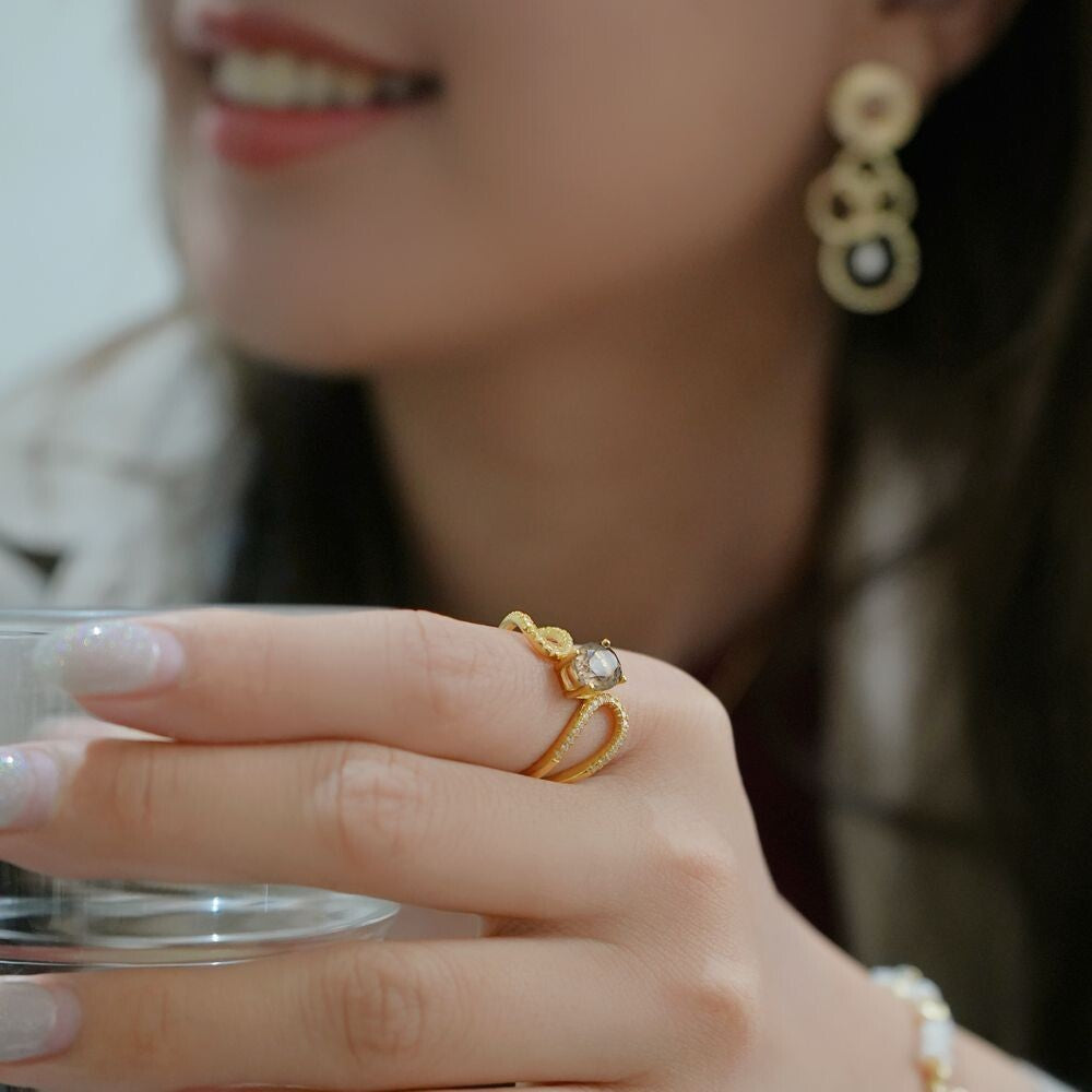 Earthy Smoky Quartz Ring