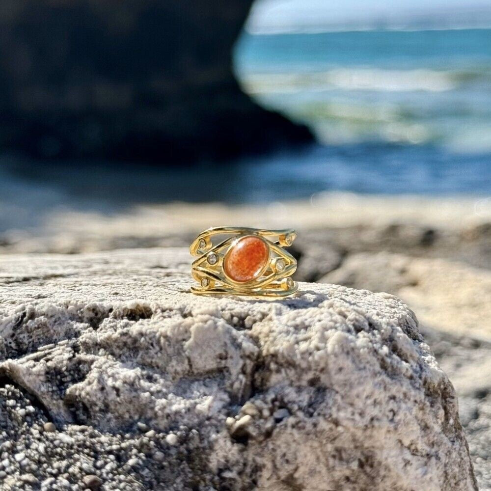 Radiant Sunstone Ring