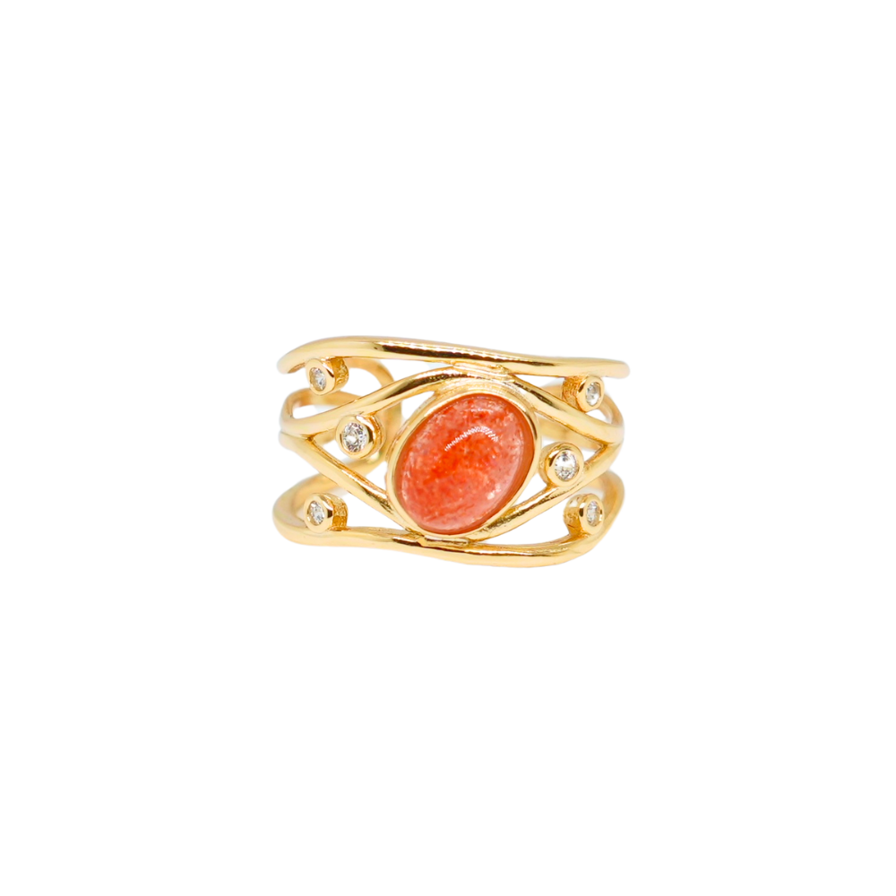 Radiant Sunstone Ring