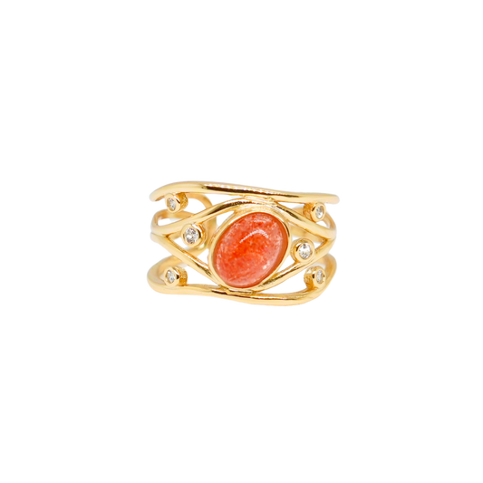 Radiant Sunstone Ring