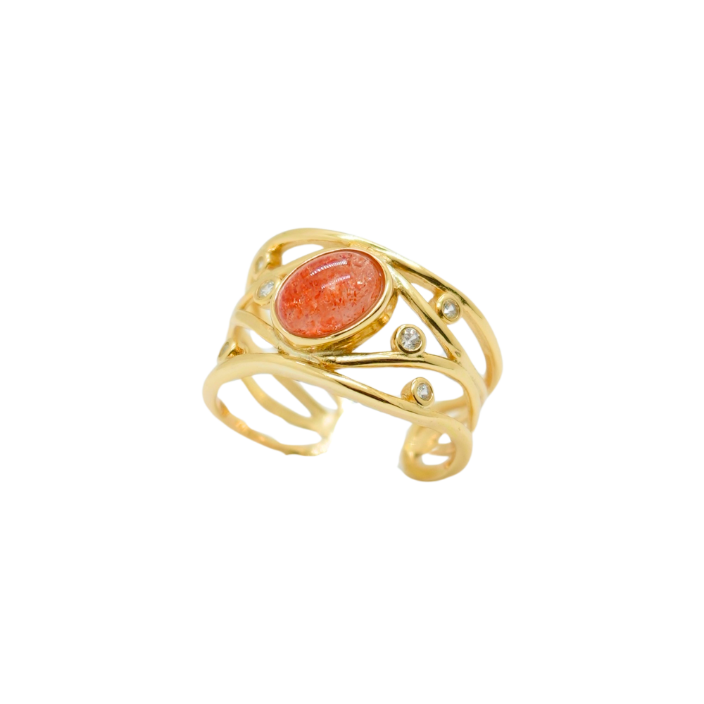 Radiant Sunstone Ring