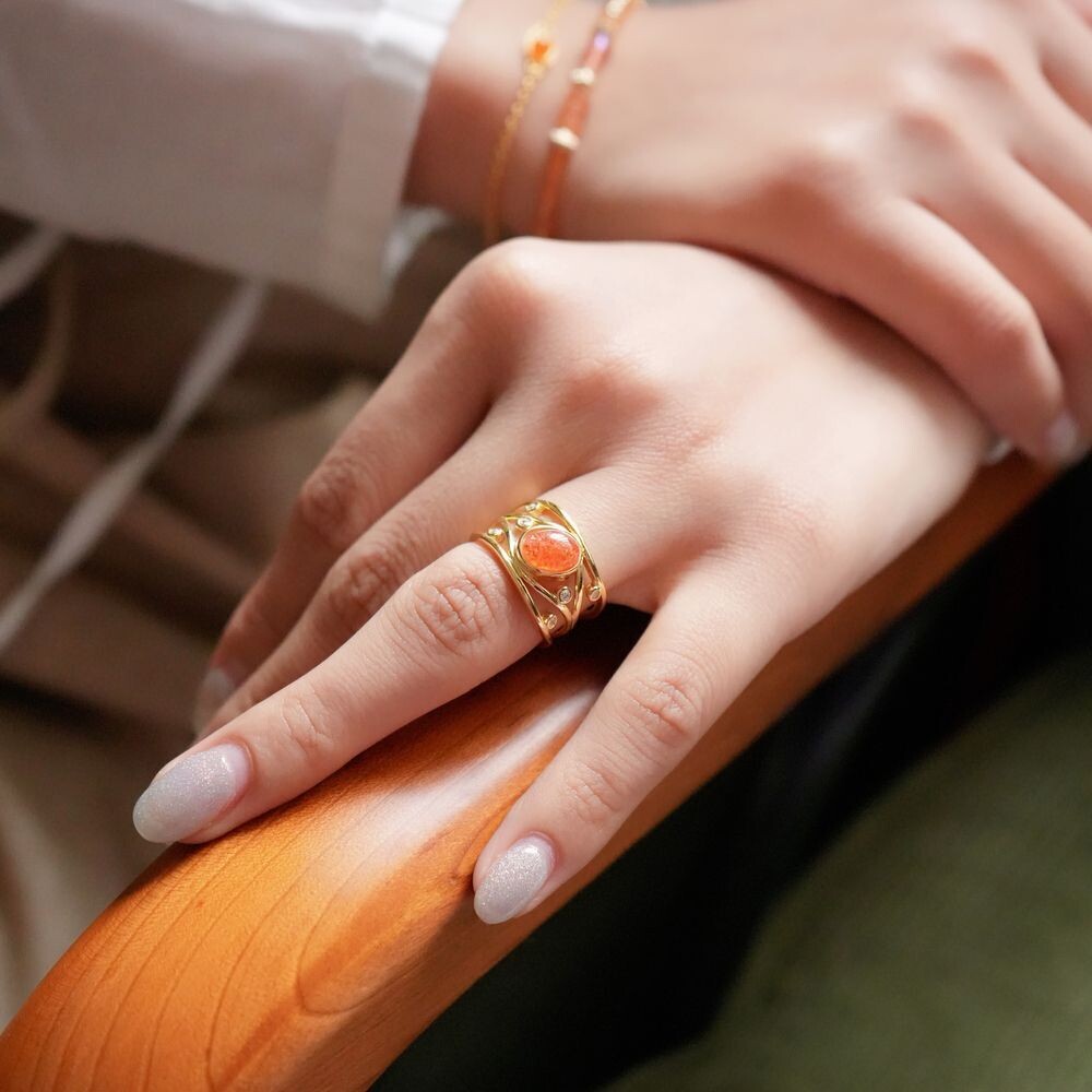 Radiant Sunstone Ring