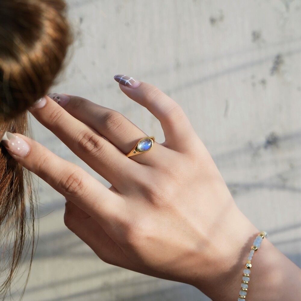 Moon Labradorite Ring