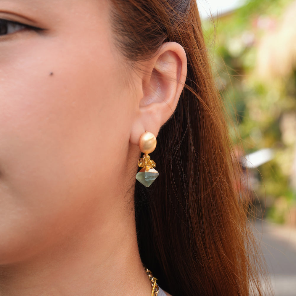 Seafoam Prasiolite Earrings